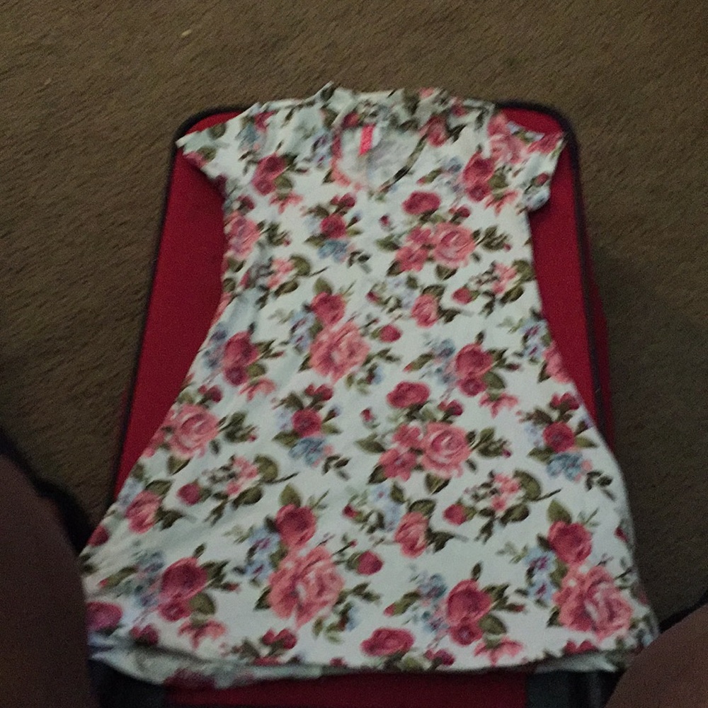 Pink floral summer dress